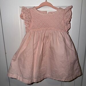 Carter's Light Pink Eyelet Flutter Sleeve Dress